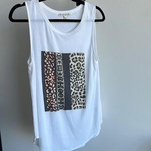 Express oversize animal print tank top, medium